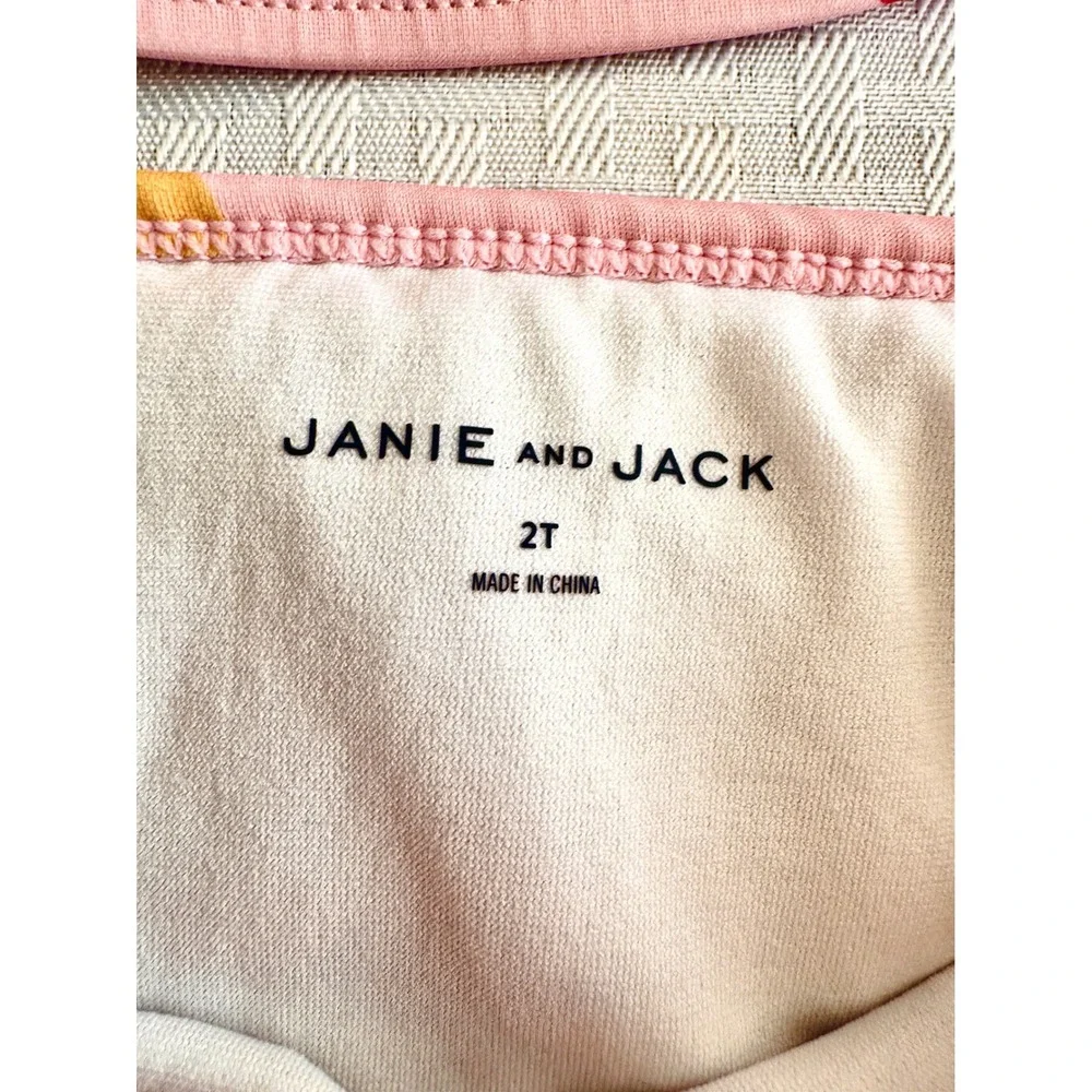 Janie and Jack Toddler Girls Pink Heart Print Ruffle Bikini Swimsuit Set 2T